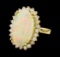 5.10 ctw Opal and Diamond Ring - 14KT Yellow Gold