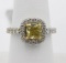 1.63 ctw Yellow and White Diamond Ring - 14KT White and Yellow Gold