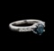1.35 ctw Blue Diamond Ring - Platinum