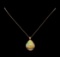 17.32 ctw Opal and Diamond Pendant With Chain - 14KT Rose Gold