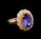 4.58 ctw Tanzanite and Diamond Ring - 14KT Rose Gold