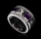 0.54 ctw Amethyst and White Sapphire Ring - .925 Silver