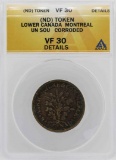 ND Canada-Montreal Un Sou Coin ANACS VF30 Details