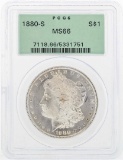 1880-S $1 Morgan Silver Dollar Coin PCGS MS66