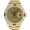 Rolex 18KT Gold President 1.00 ctw Diamond and Ruby Ladies Watch