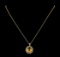 4.83 ctw Citrine and Diamond Pendant With Chain - 14KT Yellow Gold