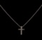 0.31 ctw Diamond Cross Pendant With Chain - 14KT White Gold