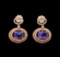 14KT Rose Gold 4.26 ctw Tanzanite and Diamond Earrings