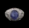 GIA Cert 8.75 ctw Star Sapphire and Diamond Ring - 18KT White Gold