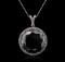 14KT White Gold 114.88 ctw Black and White Diamond Pendant With Chain