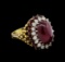 19.40 ctw Ruby and Diamond Ring - 18KT Two-Tone Gold