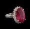 10.20 ctw Ruby and Diamond Ring - 14KT White Gold