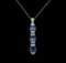 Crayola 10.50 ctw Blue Topaz and White Sapphire Pendant With Chain - .925 Silver