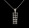 14KT White Gold 1.04 ctw Diamond Pendant With Chain
