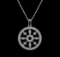 14KT White Gold 0.54 ctw Diamond Pendant With Chain