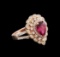 1.48 ctw Rubellite and Diamond Ring - 14KT Rose Gold