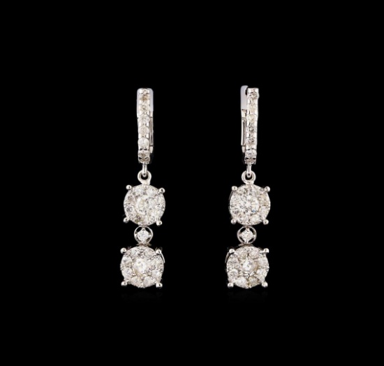 14KT White Gold 1.19 ctw Diamond Earrings