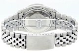 Rolex Mens Stainless Steel Green Index Pyramid Diamond Datejust Wristwatch