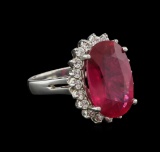 10.20 ctw Ruby and Diamond Ring - 14KT White Gold
