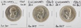 Set of (3) 1936-P/D/S Cincinnati Music Center Commemorative Half Dollar Coins