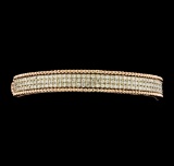 1.85 ctw Diamond Bangle Bracelet - 14KT Rose and White Gold