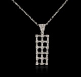 14KT White Gold 1.04 ctw Diamond Pendant With Chain
