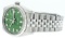 Mens Rolex Stainless Steel Green Diamond And White Gold Beadset Datejust Wristwa