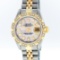 Rolex Two-Tone Pink MOP Baguette and Pyramid Diamond DateJust Ladies Watch