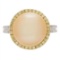 0.42 ctw Yellow and White Diamond and Pearl Ring - 18KT White and Yellow Gold
