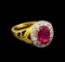 1.85 ctw Ruby and Diamond Ring - 18KT Yellow Gold