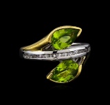 Crayola 2.20 ctw Peridot and White Sapphire Ring - .925 Silver