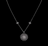 0.78 ctw Diamond Necklace - 14KT White Gold
