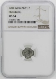 1782 Germany Nurnberg Pfennig Coin NGC MS64