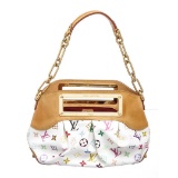 Louis Vuitton White Multicolor Judy MM Satchel Handbag