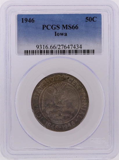 1946 Half Dollar Iowa Centennial Commemorative Coin PCGS Graded MS66