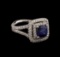 14KT White Gold 2.72 ctw Sapphire and Diamond Ring