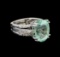 GIA Cert 8.55 ctw Emerald and Diamond Ring - 14KT White Gold