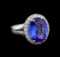 GIA Cert 8.19 ctw Tanzanite and Diamond Ring - 14KT White Gold