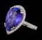 GIA Cert 8.25 ctw Tanzanite and Diamond Ring - 14KT White Gold