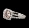 0.80 ctw Morganite and Diamond Ring - 18KT White Gold