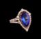 2.91 ctw Tanzanite and Diamond Ring - 14KT Rose Gold