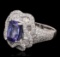 18KT White Gold 3.35 ctw Tanzanite and Diamond Ring