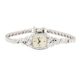 2.10 ctw Diamond Hamilton Lady's Wrist Watch - Platinum