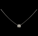0.35 ctw Diamond Pendant with Chain - 14KT White Gold