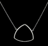 CZ Triangle Pendant Necklace - 925 Silver