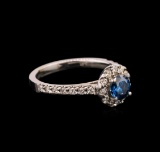 1.00 ctw Blue Diamond Ring - 14KT White Gold