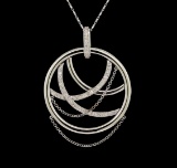 14KT White Gold 1.06 ctw Diamond Pendant With Chain