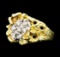 0.25 ctw Diamond Nature Ring - 14KT Yellow Gold