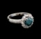 14KT White Gold 2.11 ctw Blue Diamond Ring