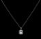 2.23 ctw Aquamarine and Diamond Pendant With Chain - 14KT White Gold